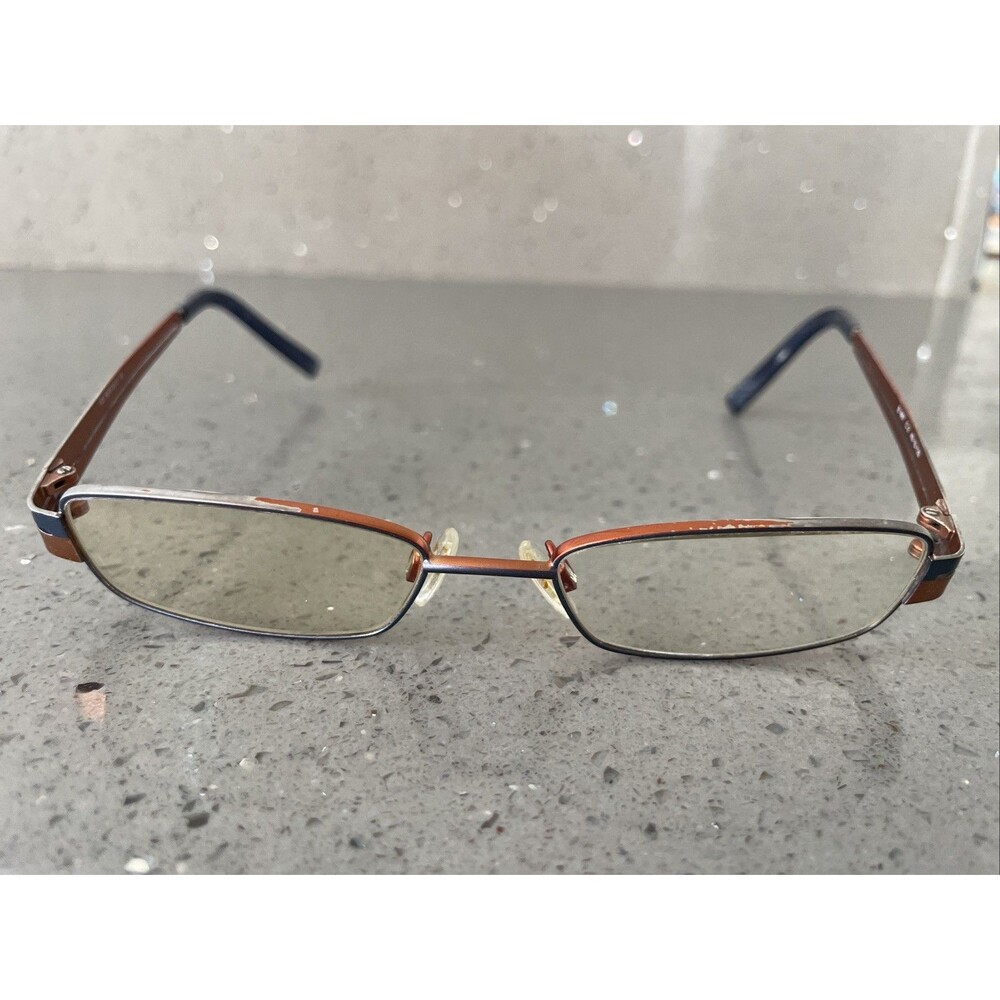 Bertelli B 667 C.2 49-16-135 Orange red  Etch Eyeglasses Frames ONLY rectangle